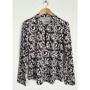 SAN SOLEIL Golf Top UV 50 1/2 Zip Cooling Women’s Sz L Tuscany Wine Glass LS